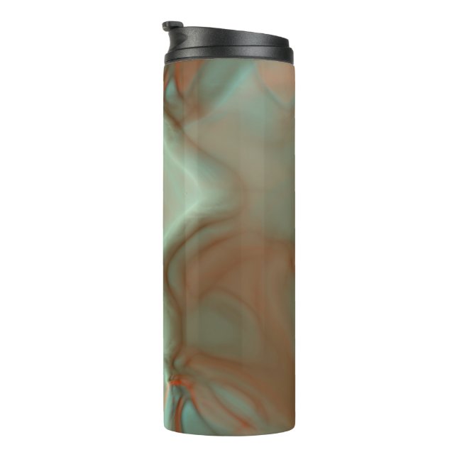 Garrafa Térmica Abstrato de Turiquesa e Mármaco (Rotação à direita)