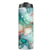 Abstrato em Rosa, Azul Claro, Azul e Dourado