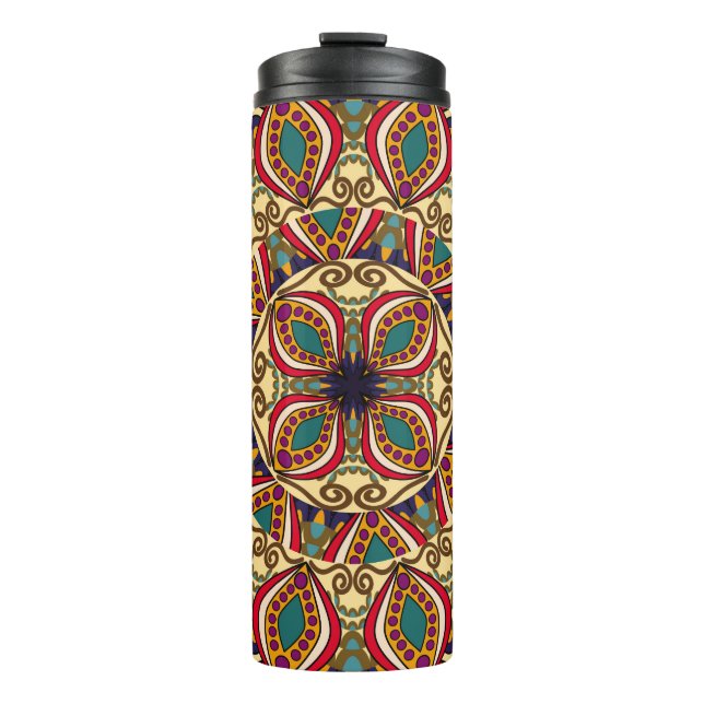 Garrafa Térmica Abstrato Ethnic Ornamentado Background abstract, a (Frente)