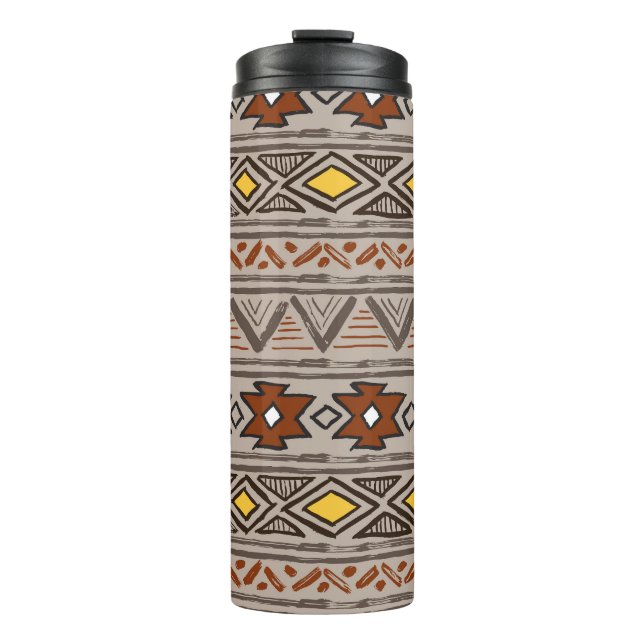Garrafa Térmica Abstrato étnica: padrão desenhado à mão (Frente)