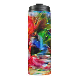 Garrafa Térmica Abstrato Expressionista Colorida Cat Art Impressão