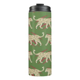 Garrafa Térmica Abstrato Leopardo-Leopardo-Desenho-Mão com Sk Ani