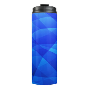 Garrafa Térmica Abstrato poligonal AZUL escuro. Geométrico triangu