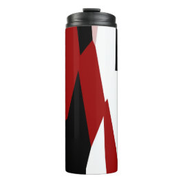 Garrafa Térmica Abstrato preto e branco vermelho