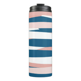 Garrafa Térmica Abstrato rosa azul e branco