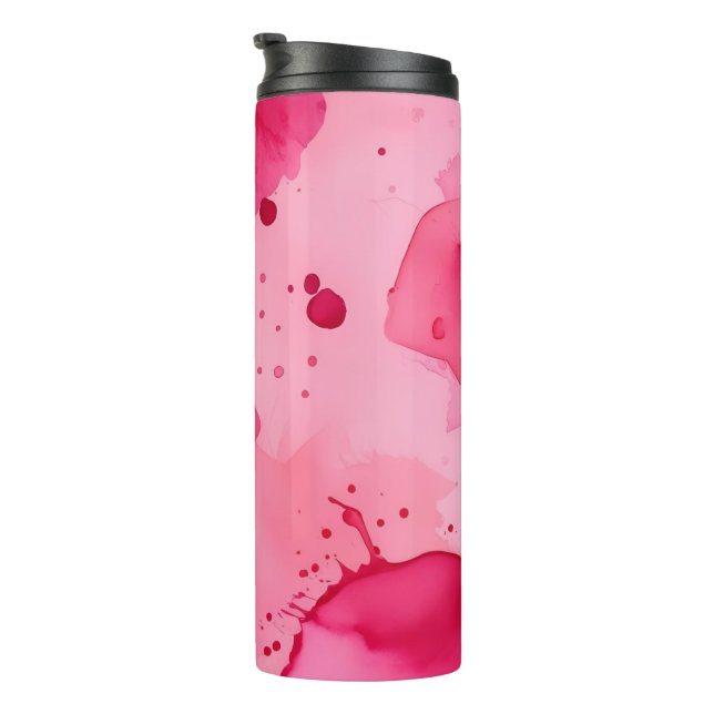 Garrafa Térmica Abstrato Rosa sobre Rosa (Rotação à direita)
