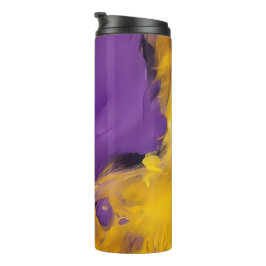 Garrafa Térmica Abstrato Roxo e Dourado
