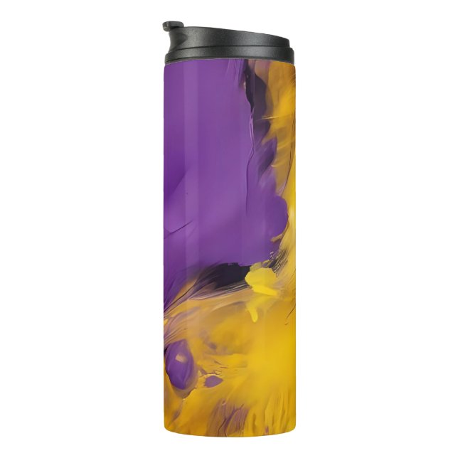 Garrafa Térmica Abstrato Roxo e Dourado (Rotação à direita)