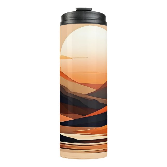 Garrafa Térmica Abstrato Sunset Landscape Thermal Tumbler (Frente)