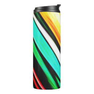 Garrafa Térmica Abstrato verde roxo E amarelo 609