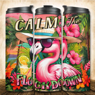 Garrafa Térmica Acalme-se, Sassy Flamingo Chill Bebidas
