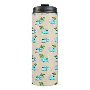 Garrafa Térmica Acampamento de praia RV com Flamingos