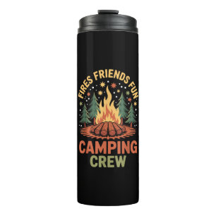 Garrafa Térmica Acampamento Divertido Amigos Fogo
