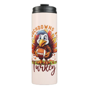 Garrafa Térmica Ação de Graças de Touchdown e Turquia