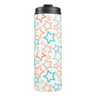 Garrafa Térmica Aço Inoxidável Estrelas Pastel Retrô Serenidade Qu
