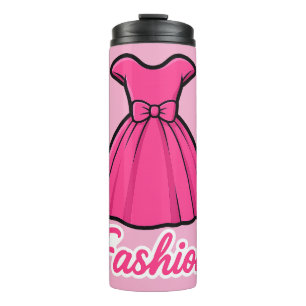 Garrafa Térmica Adesivo de vestido rosa de moda