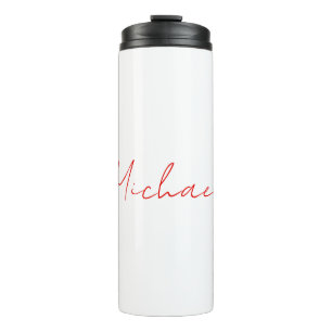 Garrafa Térmica Adicionar Nome Elegante Callografia Criativa Branc