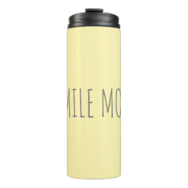 GARRAFA TÉRMICA ADICIONAR SORRISO AMARELO BONITO DE TEXTO 