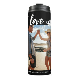 Garrafa Térmica Adoro-nos Script Photo Black and White