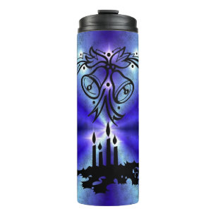 Garrafa Térmica Advento, Artdeco de Natal no Arco Verde Azul