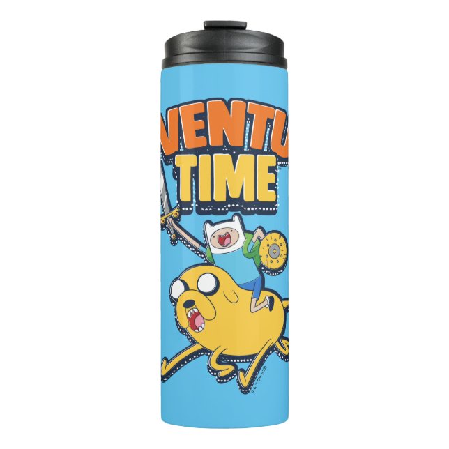 Garrafa Térmica Adventure Time | Finn Riding Jake (Frente)