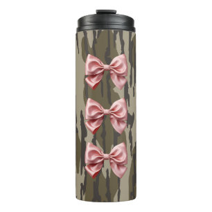 Garrafa Térmica Aestésico Bottomland Camo Baby Pink Fitas e Arcos