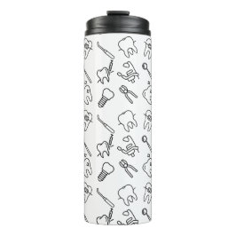 Garrafa Térmica Aesthetic Minimalist Dental Icons Pattern Thermal 