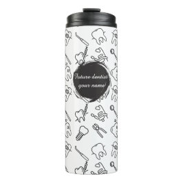 Garrafa Térmica Aesthetic Minimalist Dental Icons Pattern Thermal