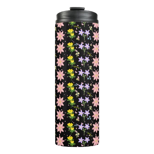 Garrafa Térmica Aesthetic Wildflower Botanical Pattern Thermal Tum (Frente)