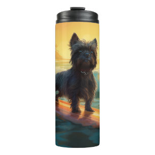 Garrafa Térmica Affenpinscher Beach Surfing Painting
