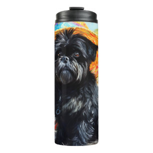 Garrafa Térmica Affenpinscher on Beach, presente de verão para ama