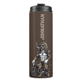 Garrafa Térmica Afghan Hound Dog, muscular, tattooed, bodybuilder