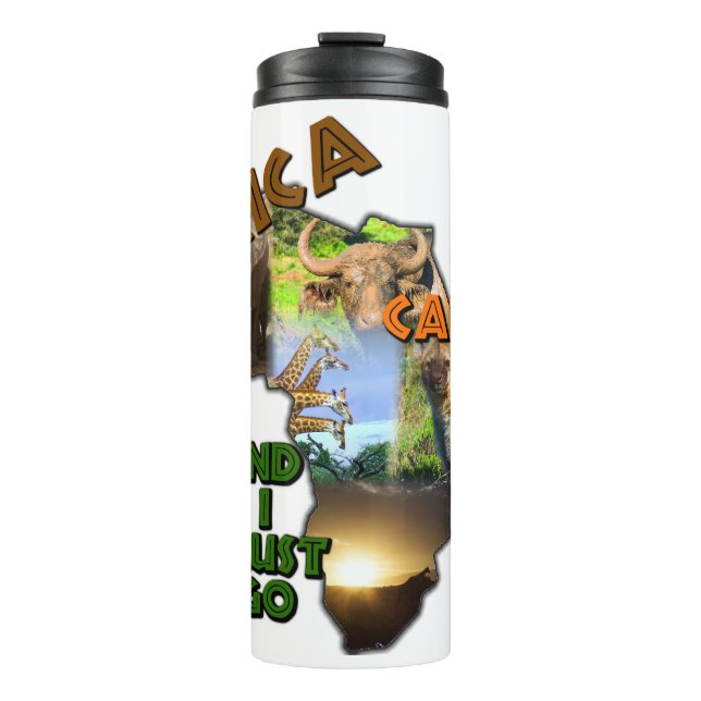 Garrafa Térmica África chama Colagem da Vida Selvagem (Frente)