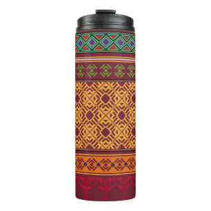 Garrafa Térmica África Ornamental Elegante: Padrão Étnico Indiano