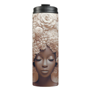 Garrafa Térmica Afro-americana Rainha Negra Melanin Poppin