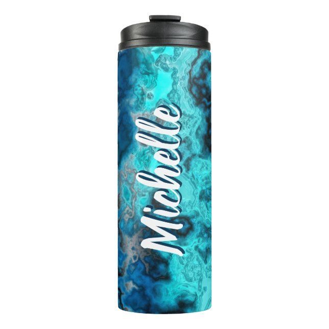 Garrafa Térmica Agate Azul Personalizado (Frente)