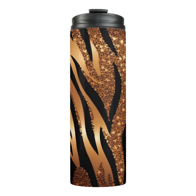 Garrafa Térmica Agate Tiger Glitter Tumbler Térmico 12oz (Frente)