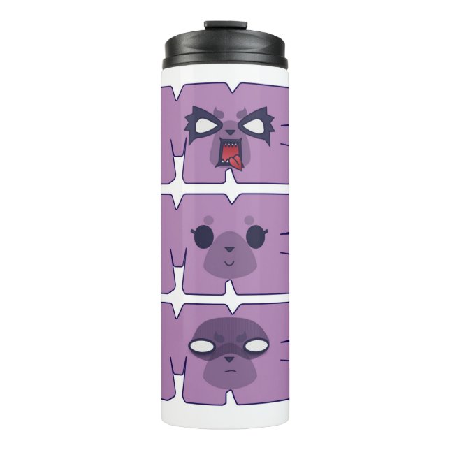 Garrafa Térmica Aggretsuko! Rostos Tumbler Térmico (Frente)