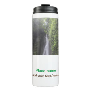 Garrafa Térmica água oceano praia foto adicionar nome texto local 