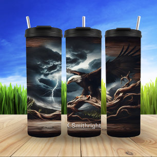 Garrafa Térmica Águia Antes do Relâmpago Tempestade Céu