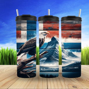 Garrafa Térmica Águia Balda na Bandeira Russa