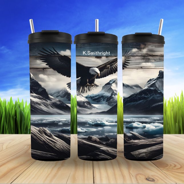 Garrafa Térmica Águia Cálida Sobre Picos Congelados (Criador carregado)