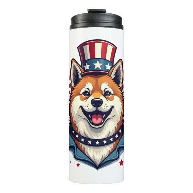 Garrafa Térmica Akita cão com independência (Frente)