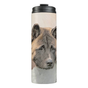Garrafa Térmica Akita Painting - Bela Arte Canina Original