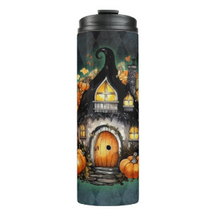 Garrafa Térmica Algodão De Fada Gótica De Halloween Azul Argyle