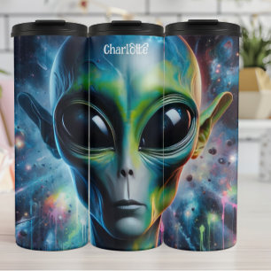 Garrafa Térmica Alienígena cósmica: Brilho etéreo, Universo