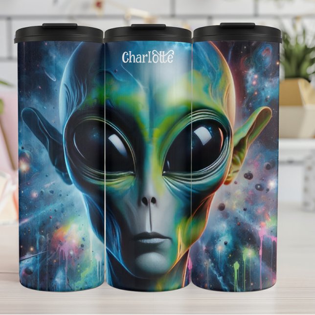 Garrafa Térmica Alienígena cósmica: Brilho etéreo, Universo (Criador carregado)