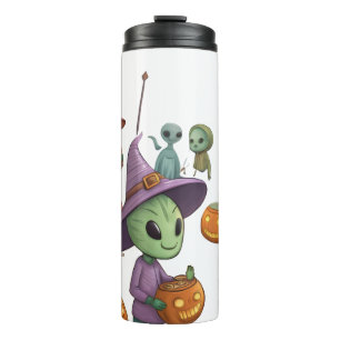 Garrafa Térmica Alienígenas Celebram Halloween na Terra – Fantasia