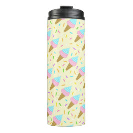 Garrafa Térmica Almofada fofa com estampa contínua de sorvetes