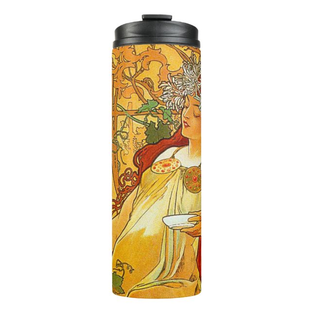 Garrafa Térmica Alphonse Mucha Art Nouveau Autumn (Frente)